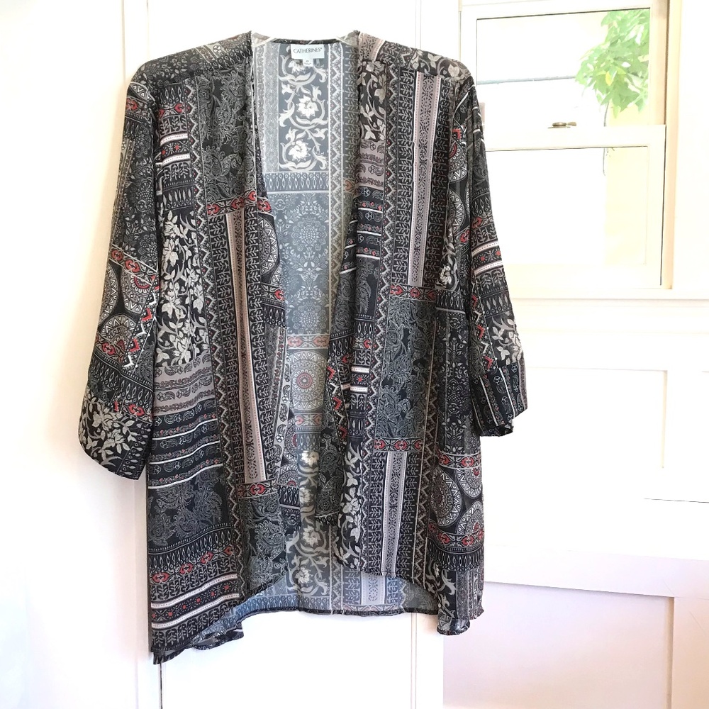 CATHERINES Boho Cardigan Open Front Kimono Women’s Plus Size 4X